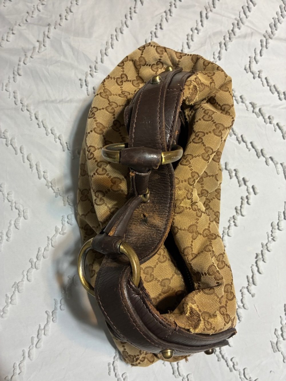 Gucci Beige and Brown Monogram Hobo Bag - Picture 2 of 8